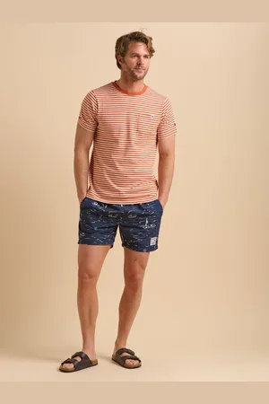 Brakeburn Orange 100% Cotton Rust Stripe T-Shirt XXL