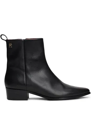 Tommy Hilfiger Low Cowboy Flat Leather Black Boots AU 8.5 (EU 40)