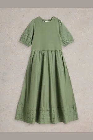 White Stuff Claudia Fabric Mix 100% Organic Cotton Dress AU 16
