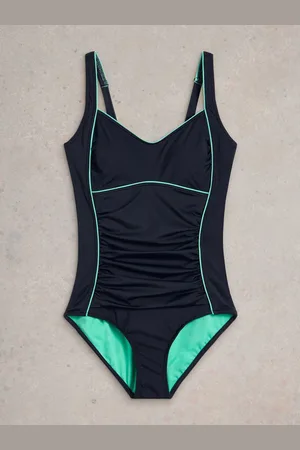 White Stuff Blue Splash Control Swimsuit AU 10