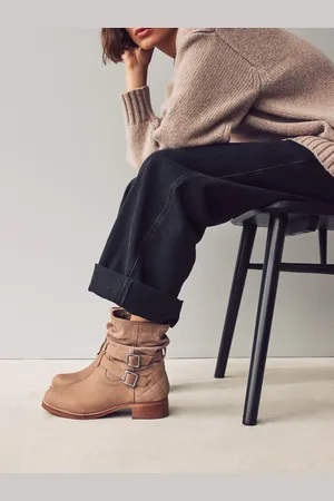Next Mink Brown Standard/Wide Fit Forever Comfort Leather Slouch Ankle Boots AU 11 (EU 43)