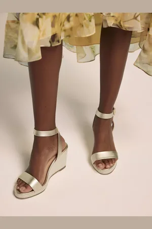 mint&berry Gold Sasha Strappy Metallic Wedge AU 5 (EU 36)