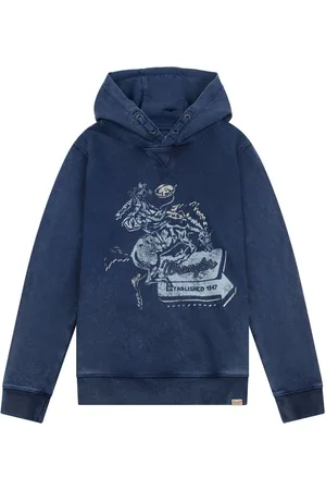 Wrangler Blue Boys Rope 100% Cotton Hoodie 10