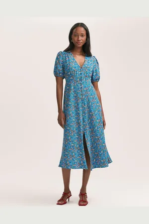 Finery London Robyn Floral Print Button Through Midi Dress 16