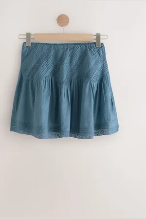 Next Lace Detail Mini 100% Cotton Skirt AU 22 R