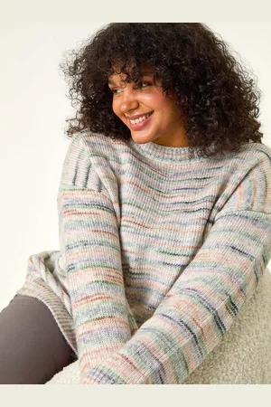 Roman Green Curve Broken Stripe Knit Jumper AU 18