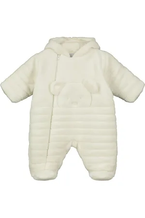 Emile et Rose Natural Deep Pile Fleece Pramsuit With 3D Teddy 6 Months (68cm)
