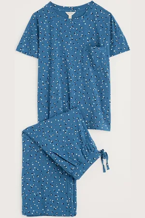 Seasalt Cornwall Blue Moonlight Jersey Printed Pyjamas AU 14