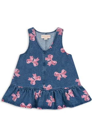 Konges Sløjd Magot Bow Print Short Sleeve Denim Dress 9298cm
