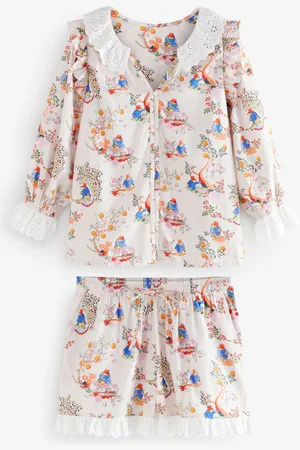 Cath Kidston Pink Paddington Frill Short Set Pyjamas AU 18 R