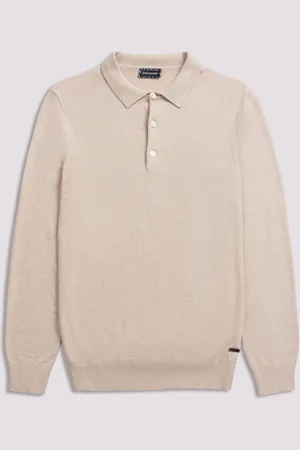 Duchamp Long Sleeve Knit Polo Shirt M