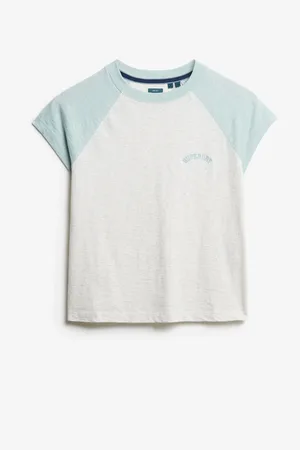 Superdry White cream Essential Logo Slim Fit Raglan T-Shirt AU 6