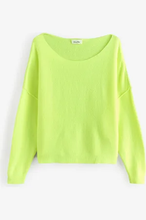 American Vintage Yellow Damsville Long Sleeve Boat Neck Jumper XS-XS