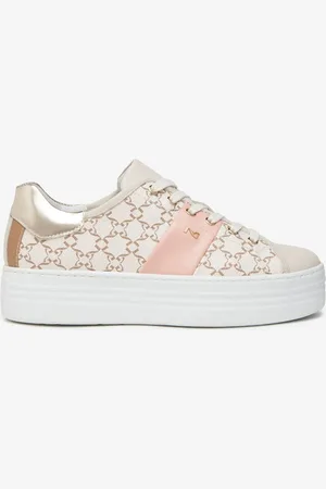 Nero Giardini Cream Leather Lace Up Platform Trainers AU 7 (EU 38)