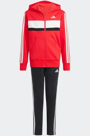 adidas Red 3 Stripe Tibero Tracksuit 9