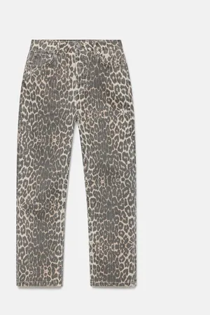 mint&berry Cream Leopard Print Slim Jeans AU 12 R