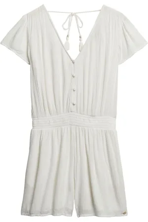 Superdry White Printed Playsuit AU 16