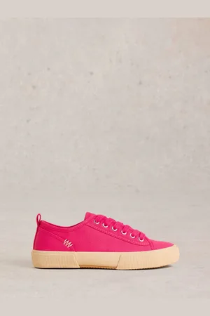 White Stuff Pink Pippa Canvas Lace Up Trainers AU 5 (EU 35)