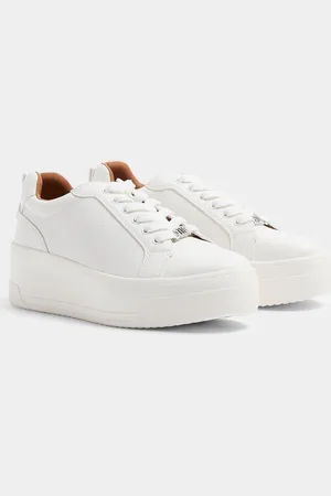 River Island White Platform Lace Up Trainers AU 10 (EU 41)
