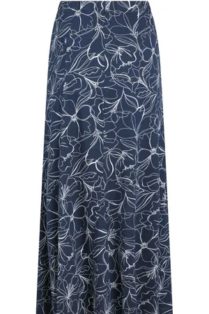 Weird Fish Ares Printed Jerset A-Line Maxi Skirt 16
