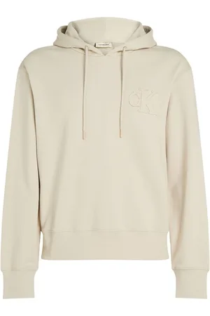 Calvin Klein Cream 100% Cotton Applique Hoodie S