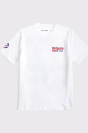 Abercrombie & Fitch Back Graphic Baseball White T-Shirt 7