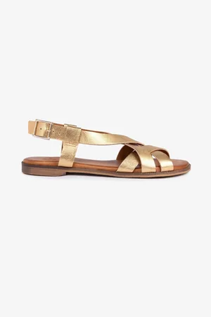 PENELOPE CHILVERS Gold Buttercup Leather Sandals AU 10 (EU 41)