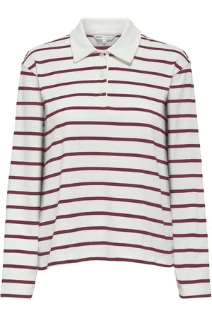 ONLY Stripe Long Sleeve Polo Shirt AU 10