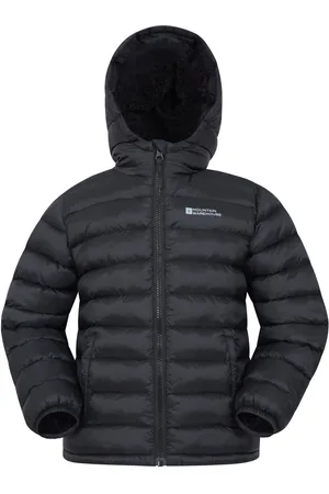 Mountain Warehouse Black Kids Seasons Water Resistant Faux Fur Lined Padded Jacket 11