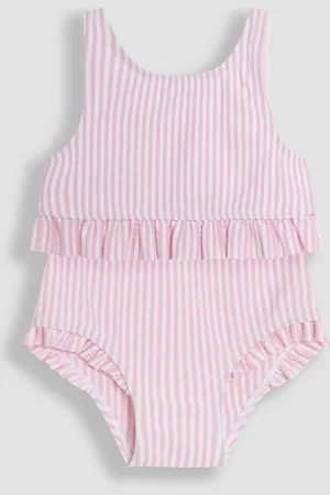 JoJo Maman Bébé Pink Stripe Swimsuit 2 Piece 116122cm