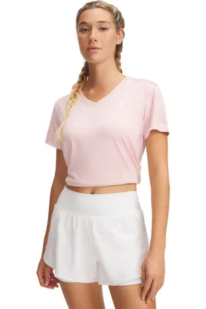 Under Armour Pink Bolt Tech V-Neck T-Shirt M