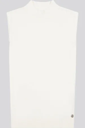 U.S. Polo Assn. U. S. Polo Assn Cream Womens Mock Neck Sleeveless Knit Jumper M