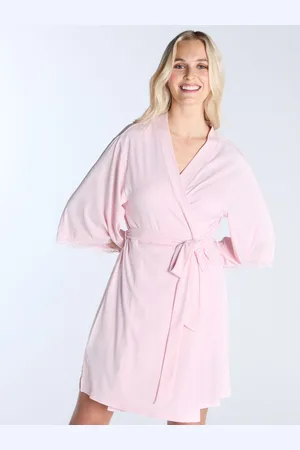 Boux Avenue Pink Modal & Lace Robe XS