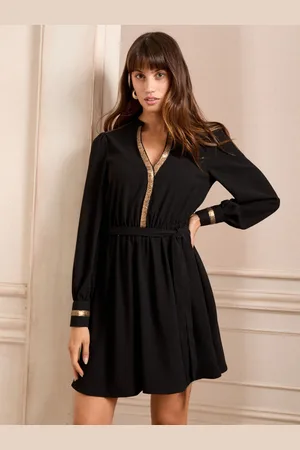 Love & Roses Petite Sequin Trim Mini Dress AU 8