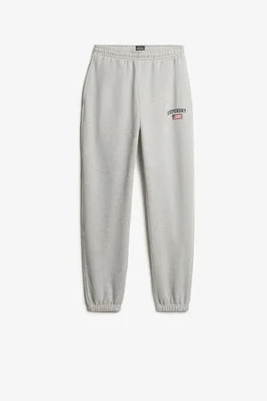 Superdry Grey Marl Ath Ess Boyfriend 100% Cotton Joggers AU 10