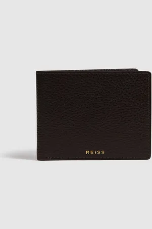 Reiss Chocolate Cabot Leather Wallet One