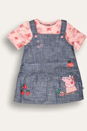 Brand Threads Pink Peppa Pig Pinafore 100% Cotton Dress 3