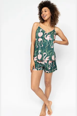 Cyberjammies Green Flamingo Cami and Shorts Set AU 6