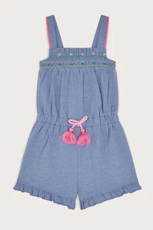 Monsoon Blue Embroidered Jersey Playsuit 5