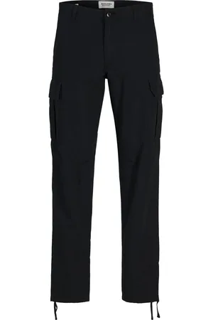 JACK & JONES Black Loose Fit Cargo Trousers 33s