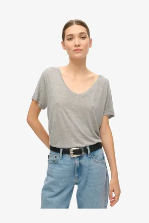 Superdry Silver Studios Slub Embroidered V-Neck Relaxed T-Shirt AU 8