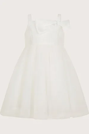 Monsoon Baby Betty Bow Twill Dress 6