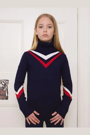 The Little Tailor Kids Blue Retro Sport Slim Fit Christmas Jumper 8