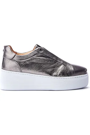 Moda In Pelle Aneeba Elasticated Front Chunky Leather Trainers eu38uk5