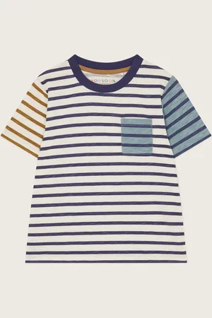 Monsoon White Mix Stripe 100% Cotton T-Shirt 5