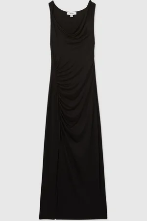 Reiss Paige Cowl-Neck Ruched Jersey Midi Dress AU 14