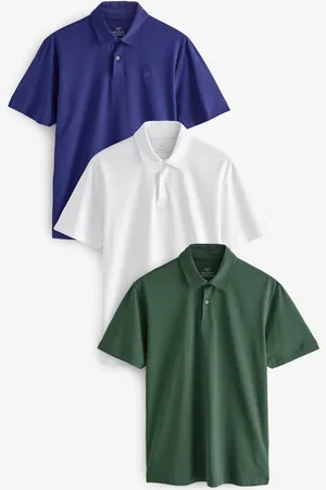 Next Regular Fit Short Sleeve Jersey Polo Shirts 3 Pack XXL