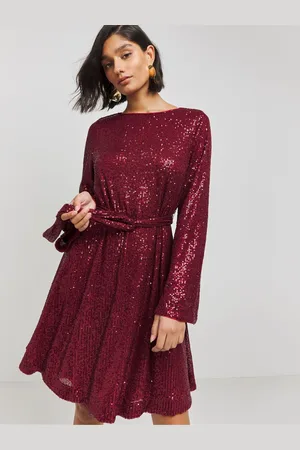 Simply Be Sequin Belted Skater Dress AU 12
