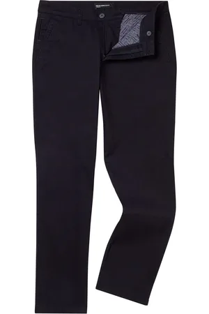 Remus Blue Straight Leg Cotton Stretch Chino Trousers 42