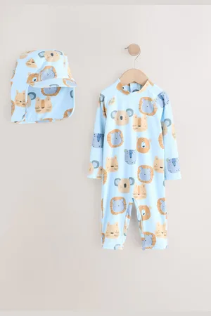 Next Blue Sunsafe Swimsuit and Hat Set (3mths-7yrs) 5